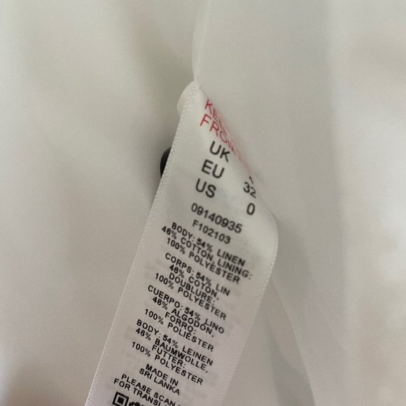 Linen white blazer, size 0-2 - Picture 6 of 6